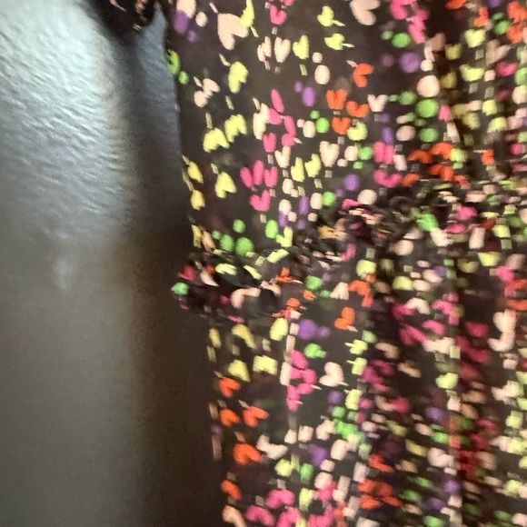 Ted Baker M (2) sheer baby doll drawstring heart pattern Floral EUC ruffles! - Picture 10 of 15